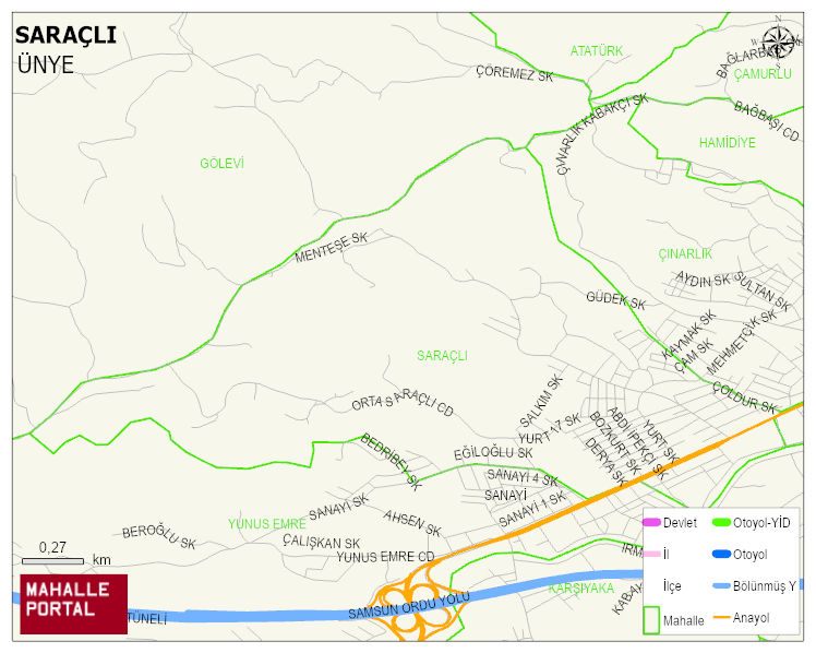 SARAÇLI Mahallesi Haritası | Dağlar, Ovalar ve Akarsu Bilgileri