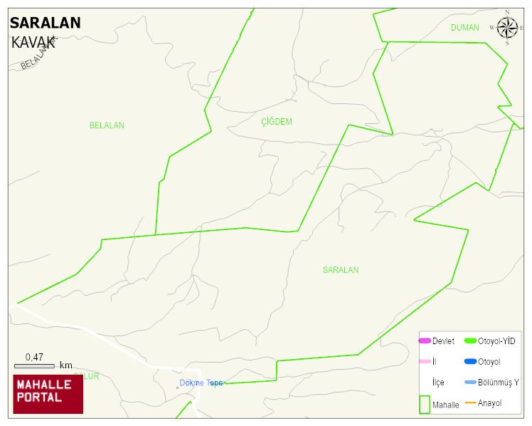 SARALAN Mahallesi Haritası | Sayısal Bölge Görünümü