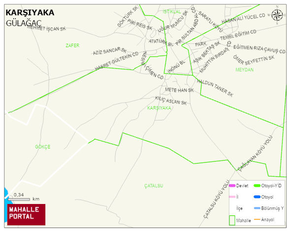 SARATLI BELDESİ KARŞIYAKA Mahallesi Haritası | Sayısal Bölge Görünümü