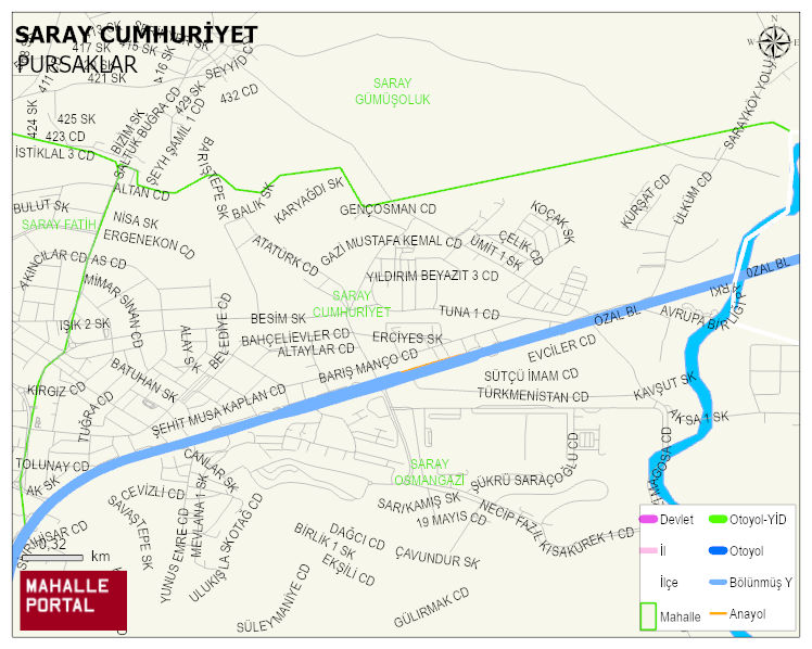 SARAY CUMHURİYET Mahallesi Haritası | Uydu Görüntüsü ve Harita Detayları