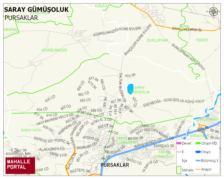 SARAY GÜMÜŞOLUK Mahallesi Haritası | Mahalle Sokak Haritası