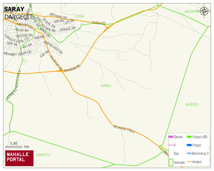 SARAY Mahallesi Haritası | Mahalle ve Köy Sınırı