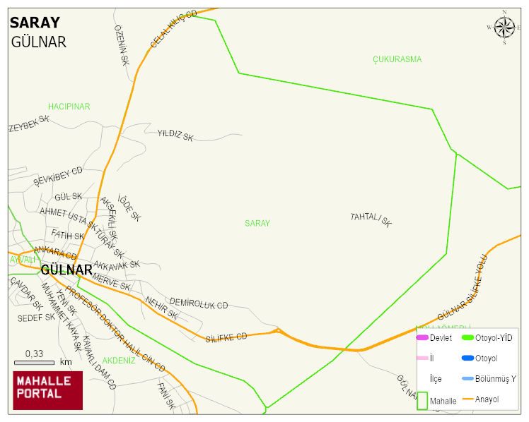 SARAY Mahallesi Haritası | Mahalle ve Köy Sınırı