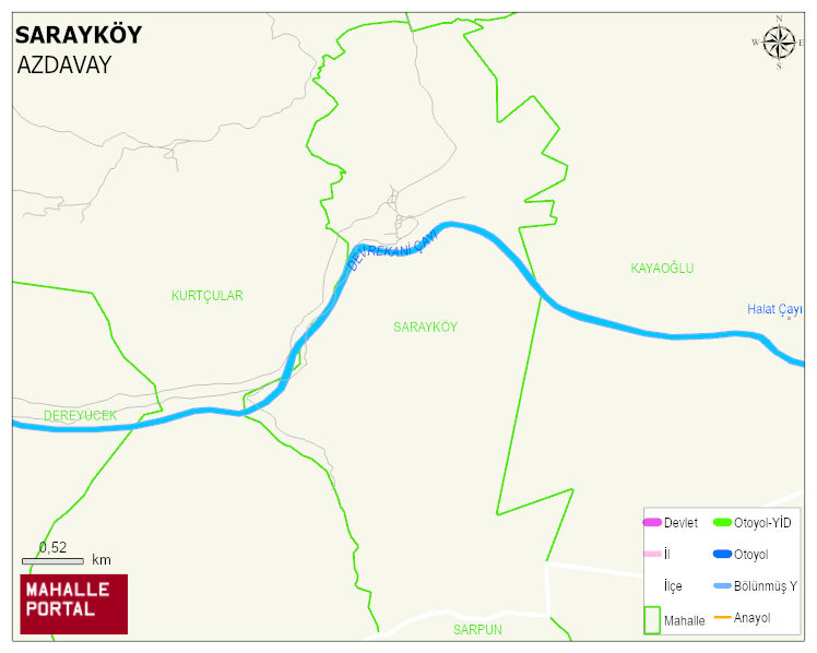 SARAYKÖY Köyü Haritası | Sayısal Bölge Görünümü