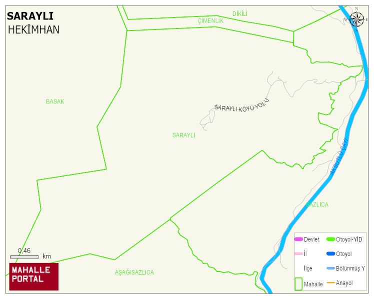 SARAYLI Mahallesi Haritası | Mahalle ve Köy Sınırı