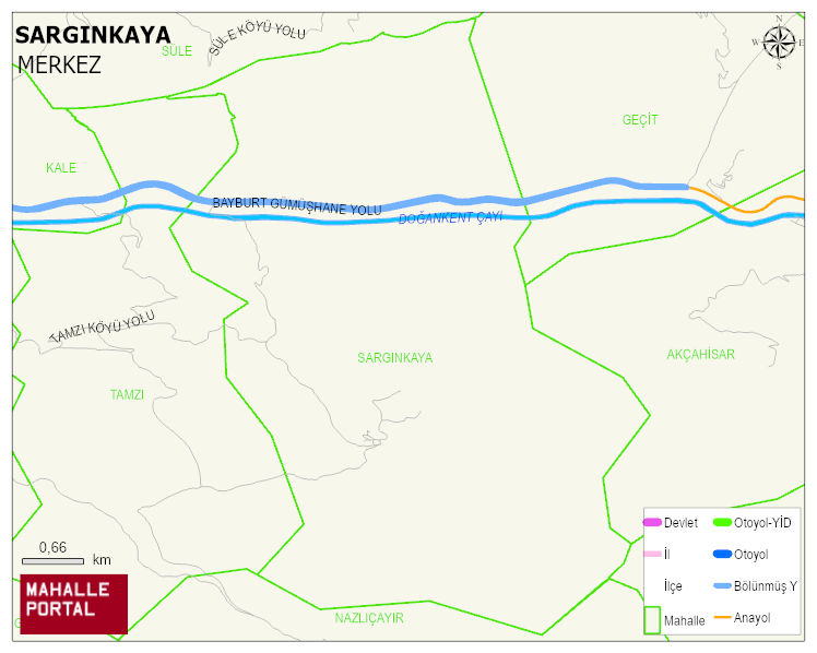 SARGINKAYA Köyü Haritası | Mahalle ve Köy Sınırı