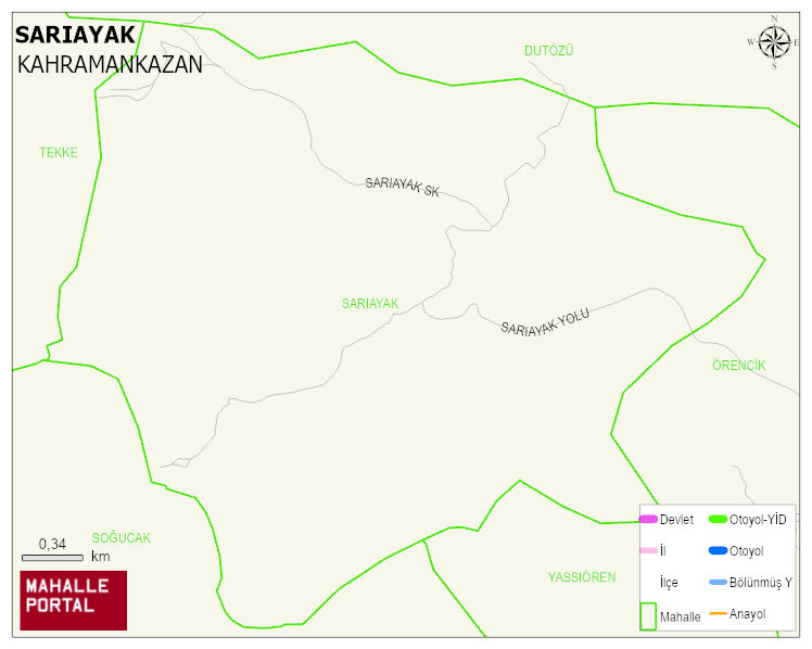 SARIAYAK Mahallesi Haritası | Güncel Mahalle ve Köy Haritası