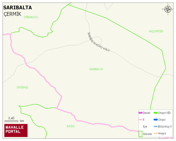 SARIBALTA Mahallesi Haritası | Mahalle Sokak Haritası