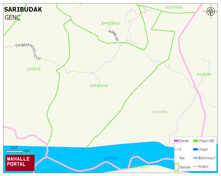 SARIBUDAK Köyü Haritası | İnteraktif Köy ve Mahalle Sınırları