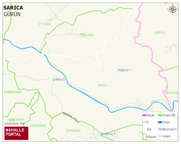 SARICA Köyü Haritası | Güncel Mahalle ve Köy Haritası