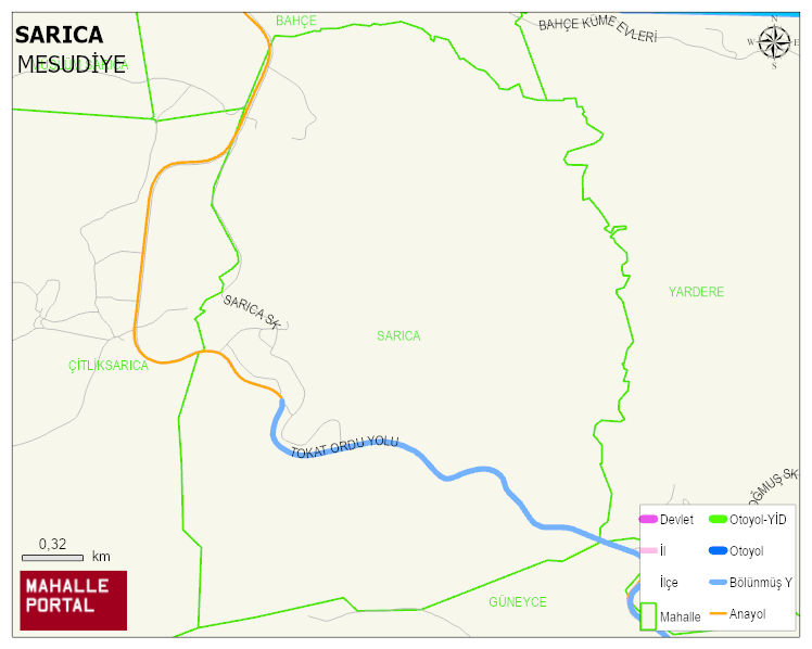 SARICA Mahallesi Haritası | Detaylı Köy ve Mahalle Görünümü