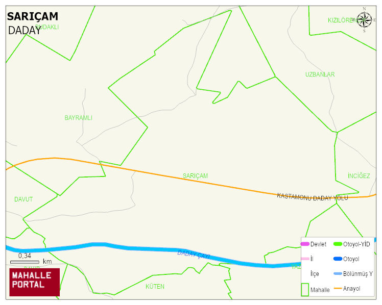 SARIÇAM Köyü Haritası | Güncel Mahalle ve Köy Haritası