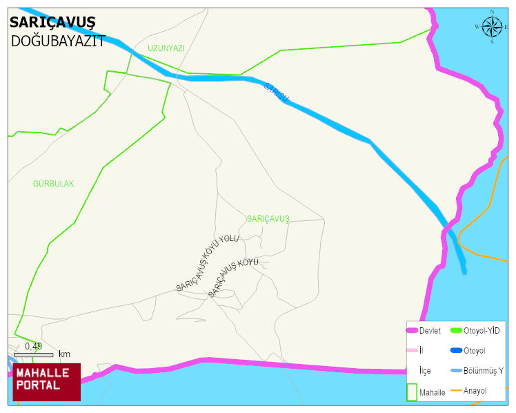 SARIÇAVUŞ Köyü Haritası | Coğrafi Yapı ve Detaylı Haritası
