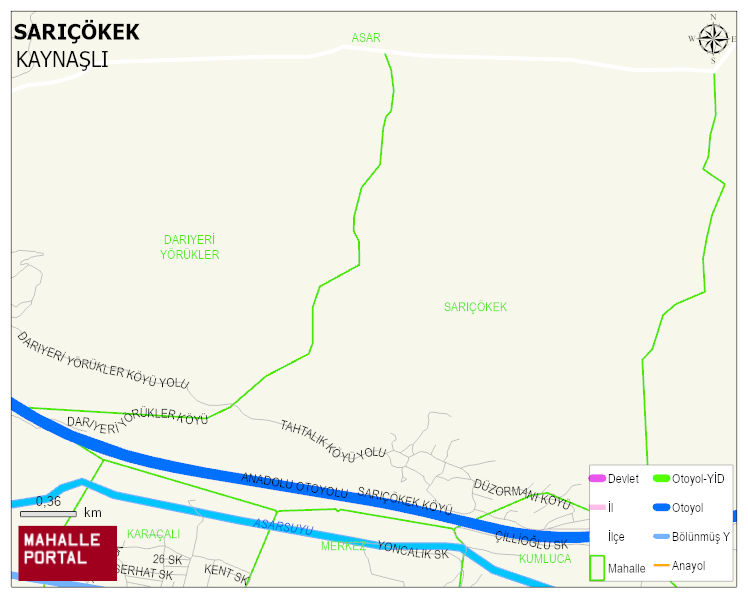 SARIÇÖKEK Köyü Haritası | Mahalle Sokak Haritası
