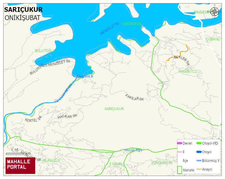 SARIÇUKUR Mahallesi Haritası | Güncel Mahalle ve Köy Haritası