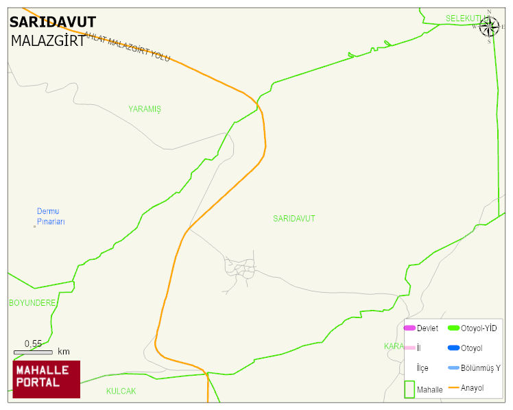 SARIDAVUT Köyü Haritası | Detaylı Köy ve Mahalle Görünümü