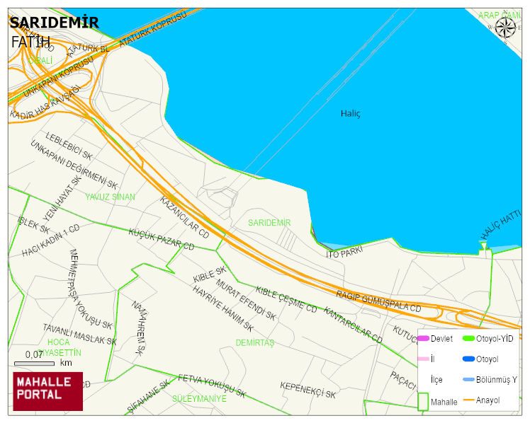 SARIDEMİR Mahallesi Haritası | İnteraktif Köy ve Mahalle Sınırları