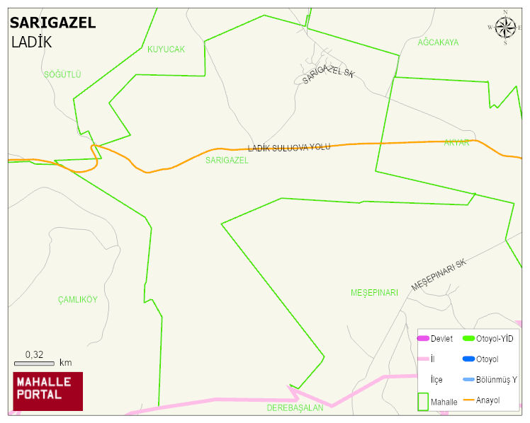 SARIGAZEL Mahallesi Haritası | Dağlar, Ovalar ve Akarsu Bilgileri
