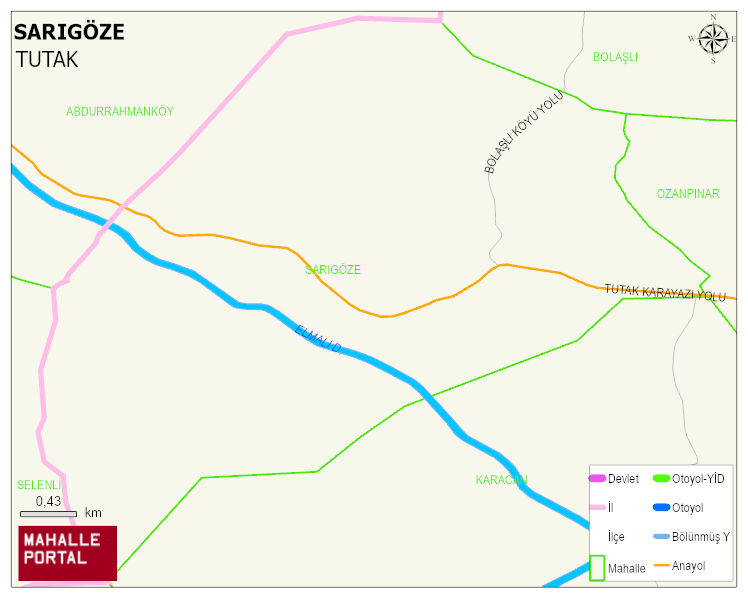 SARIGÖZE Köyü Haritası | Detaylı Köy ve Mahalle Görünümü