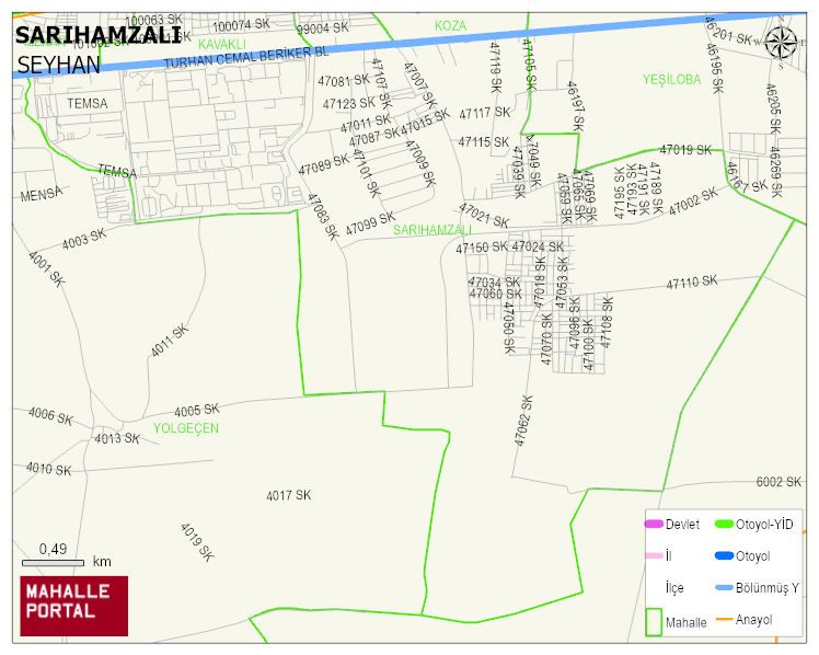 SARIHAMZALI Mahallesi Haritası | Coğrafi Yapı ve Detaylı Haritası