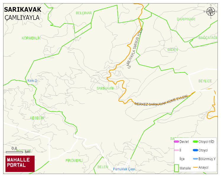 SARIKAVAK Mahallesi Haritası | Yükselti ve Doğa Özellikleri
