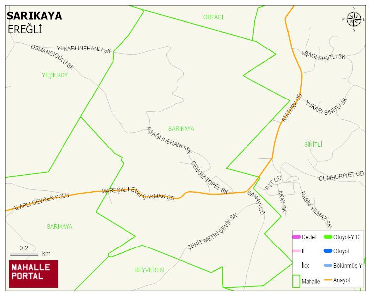 SARIKAYA Köyü Haritası | Detaylı Köy ve Mahalle Görünümü
