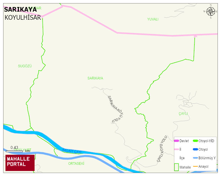 SARIKAYA Köyü Haritası | İnteraktif Köy ve Mahalle Sınırları