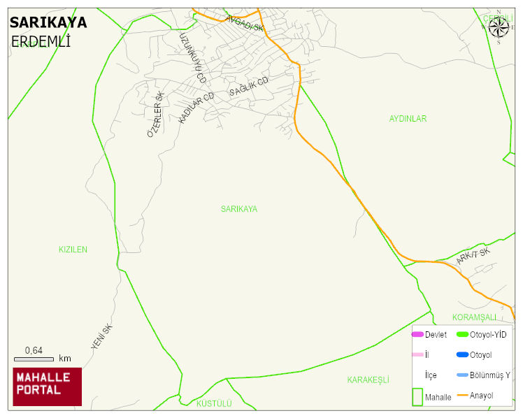 SARIKAYA Mahallesi Haritası | Mahalle ve Köy Sınırı