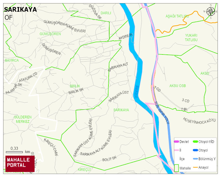 SARIKAYA Mahallesi Haritası | Mahalle ve Köy Sınırı