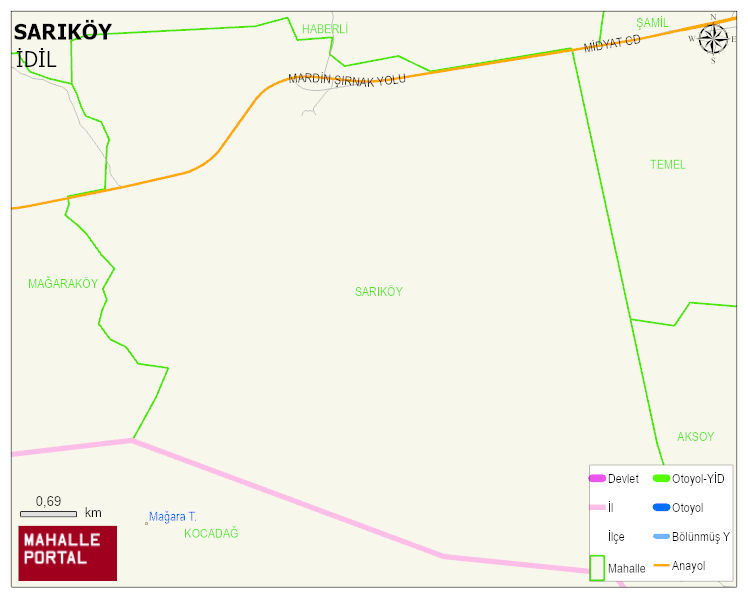 SARIKÖY Köyü Haritası | Detaylı Köy ve Mahalle Görünümü