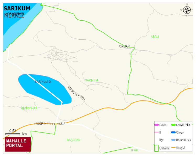 SARIKUM Köyü Haritası | Sayısal Bölge Görünümü