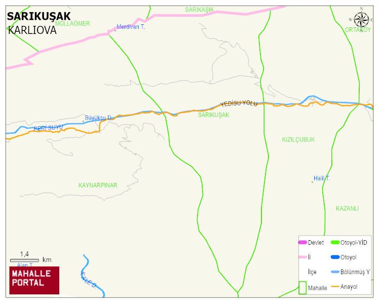 SARIKUŞAK Köyü Haritası | Mahalle Sokak Haritası
