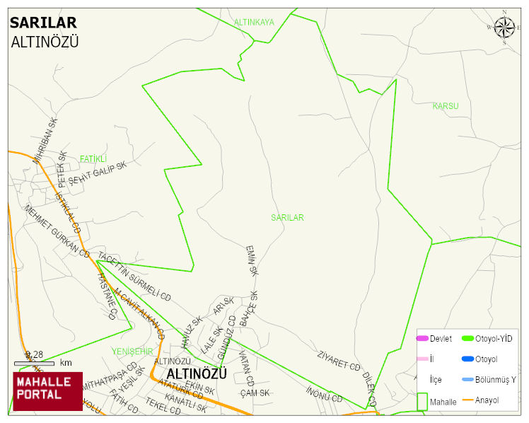 SARILAR Mahallesi Haritası | Dağlar, Ovalar ve Akarsu Bilgileri