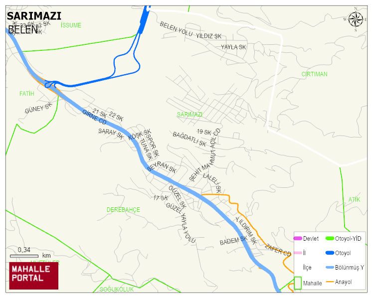 SARIMAZI Mahallesi Haritası | Sayısal Bölge Görünümü