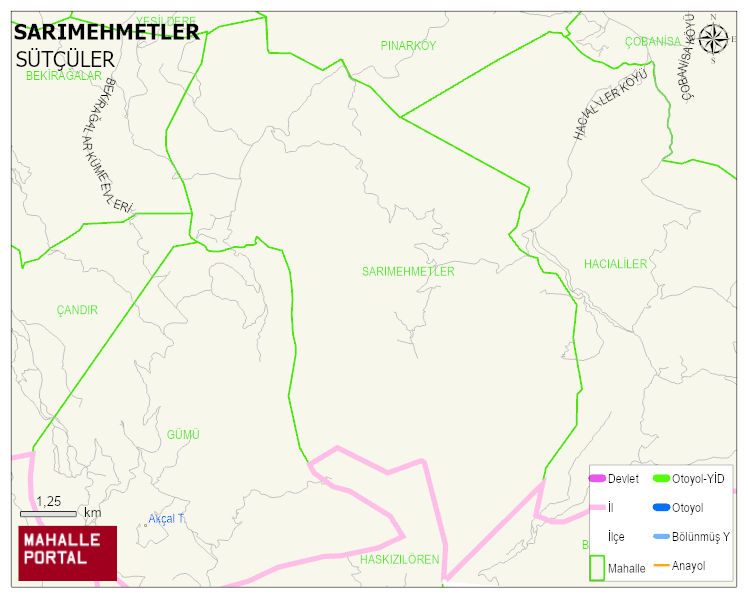 SARIMEHMETLER Köyü Haritası | Detaylı Köy ve Mahalle Görünümü