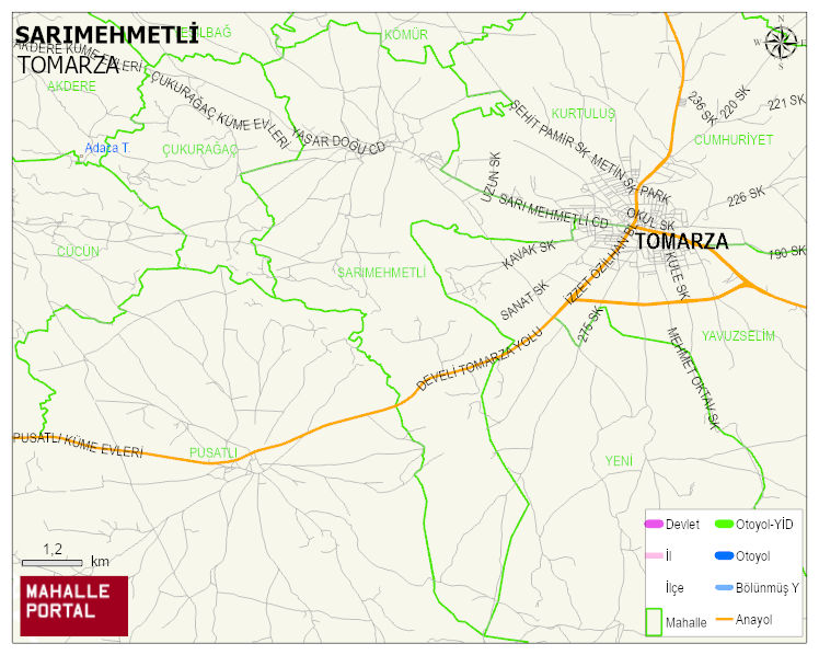 SARIMEHMETLİ Mahallesi Haritası | Dağlar, Ovalar ve Akarsu Bilgileri