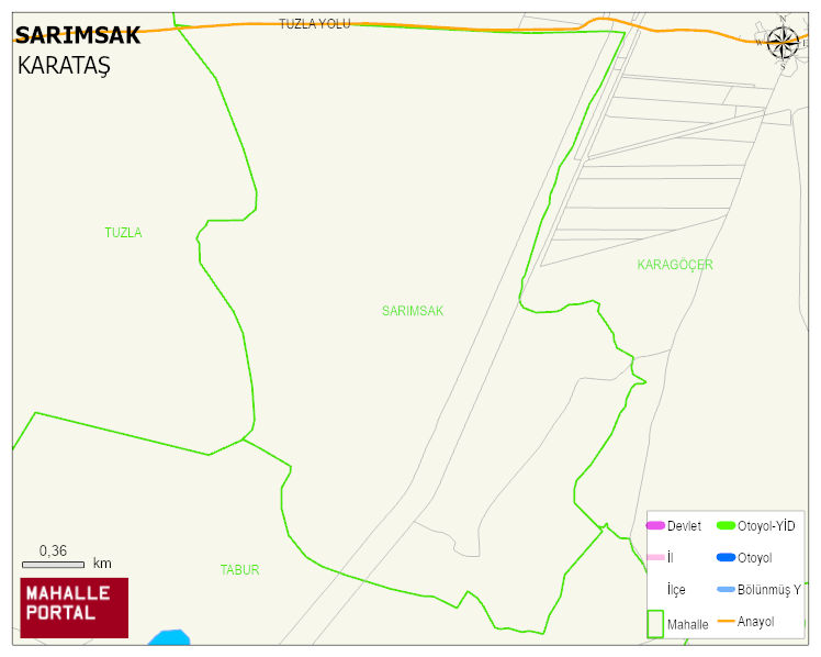 SARIMSAK Mahallesi Haritası | Dağlar, Ovalar ve Akarsu Bilgileri