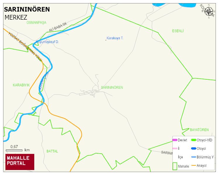 SARININÖREN Köyü Haritası | İnteraktif Köy ve Mahalle Sınırları