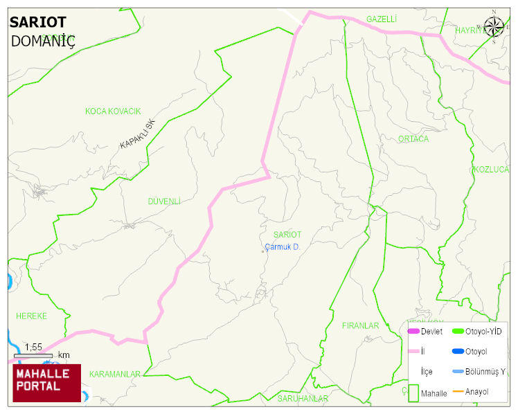 SARIOT Köyü Haritası | Sayısal Bölge Görünümü