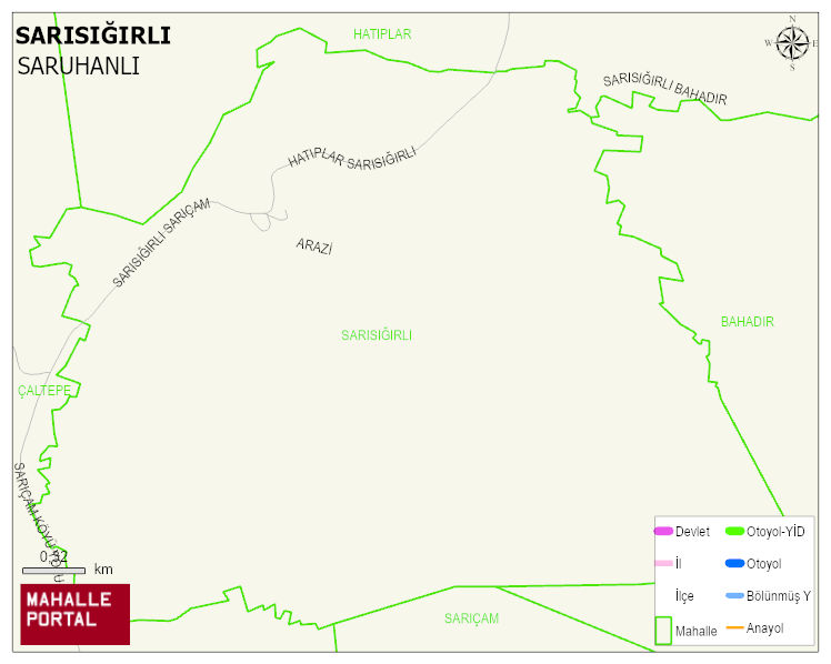 SARISIĞIRLI Mahallesi Haritası | İnteraktif Köy ve Mahalle Sınırları