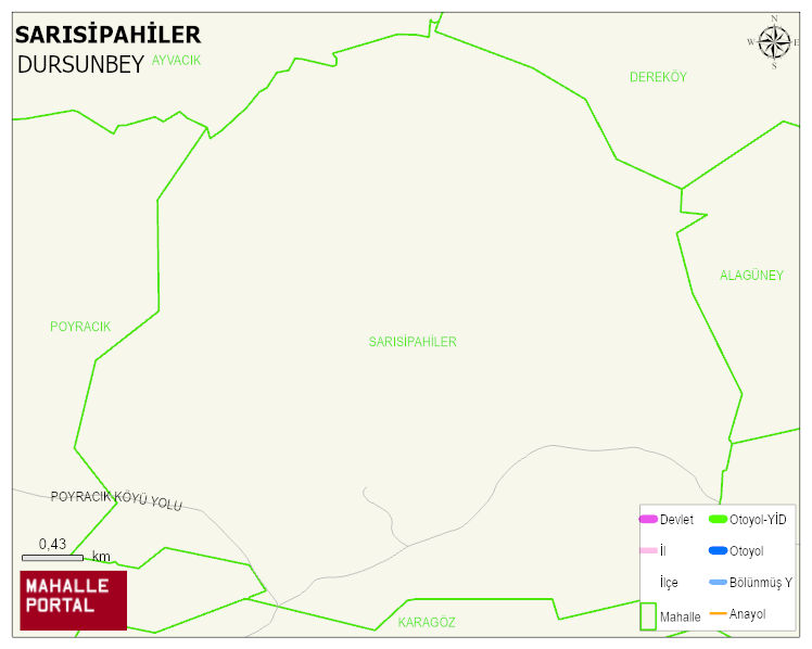 SARISİPAHİLER Mahallesi Haritası | Mahalle ve Köy Sınırı