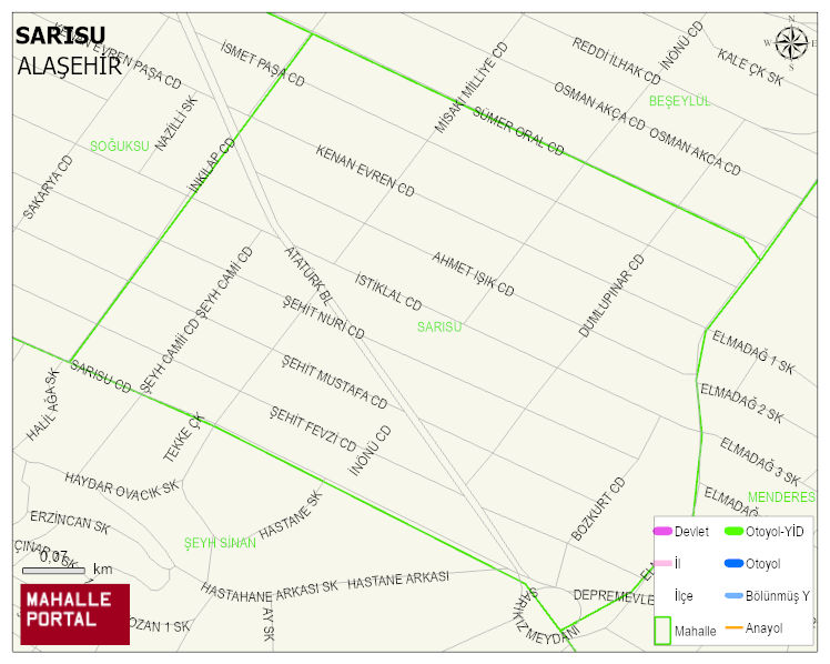 SARISU Mahallesi Haritası | Dağlar, Ovalar ve Akarsu Bilgileri
