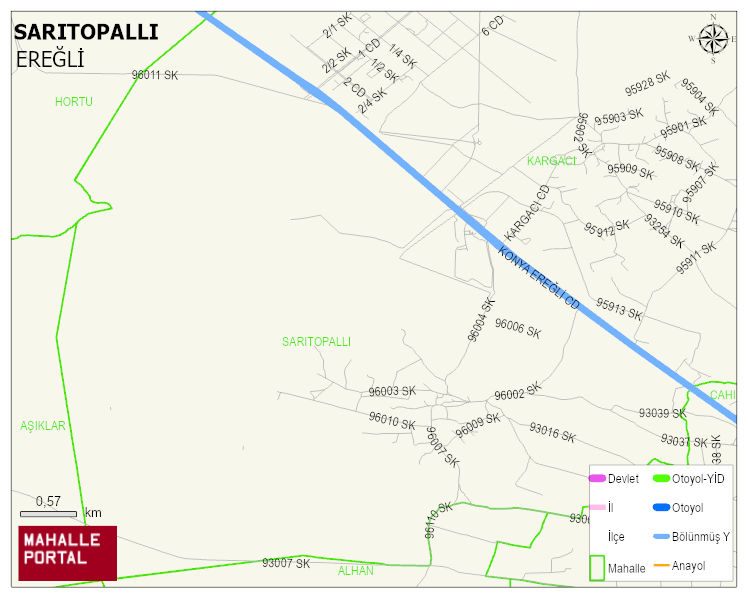 SARITOPALLI Mahallesi Haritası | Coğrafi Yapı ve Detaylı Haritası
