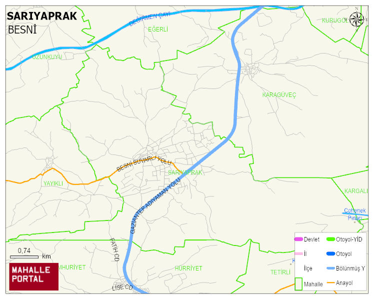 SARIYAPRAK Köyü Haritası | Detaylı Köy ve Mahalle Görünümü