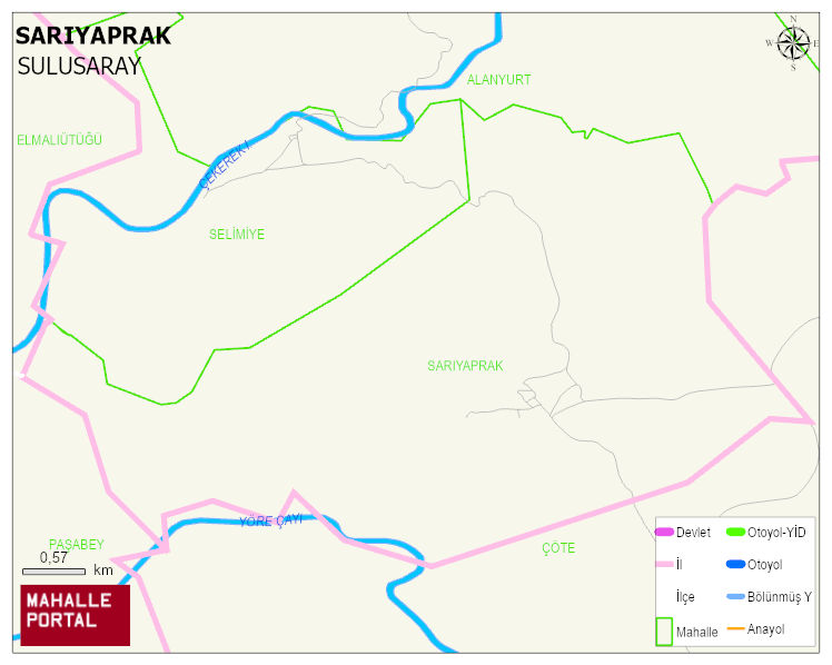 SARIYAPRAK Köyü Haritası | Mahalle ve Köy Sınırı