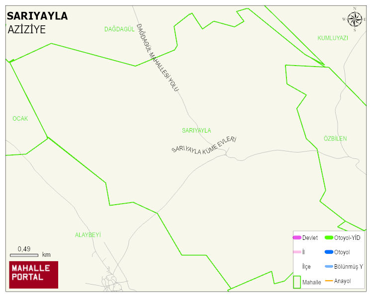 SARIYAYLA Mahallesi Haritası | İnteraktif Köy ve Mahalle Sınırları
