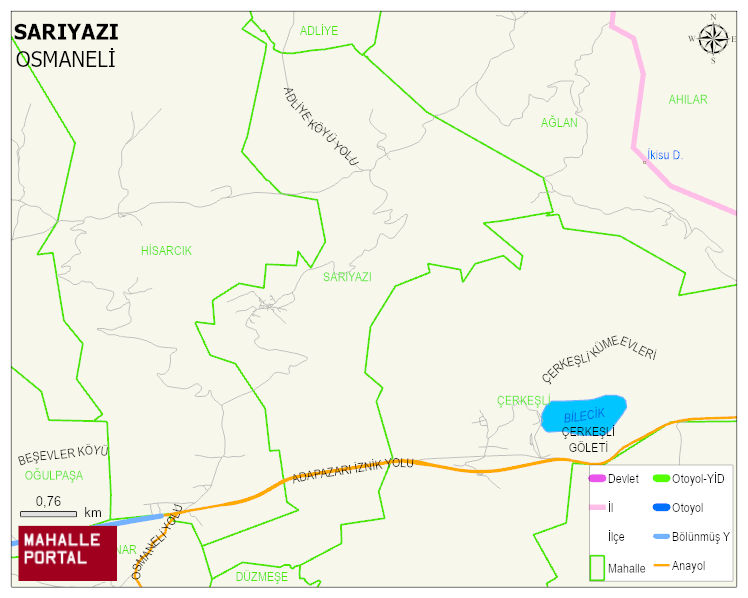 SARIYAZI Köyü Haritası | Coğrafi Yapı ve Detaylı Haritası