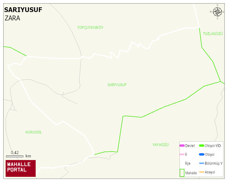 SARIYUSUF Köyü Haritası | Detaylı Köy ve Mahalle Görünümü