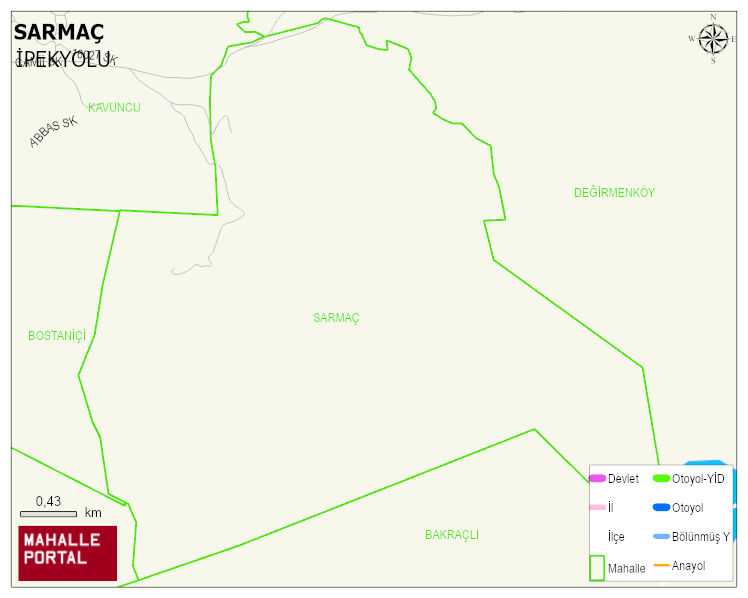 SARMAÇ Mahallesi Haritası | Yükselti ve Doğa Özellikleri