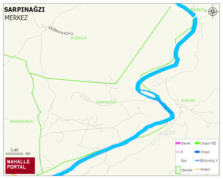 SARPINAĞZI Köyü Haritası | Mahalle ve Köy Sınırı